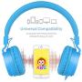 Gorsun Lightweight Stereo Folding Wired Headphones for Kids Adults Adjustable Headband Headset for Cellphones Smartphones iPhone Laptop Computer Mp3/4 Earphones(Blue)