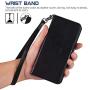 Arae Case for iPhone X/Xs, Premium PU Leather Wallet Case [Wrist Straps] Flip Folio [Kickstand Feature] with ID&Credit Card Pockets for iPhone X (2017) / Xs (2018) 5.8 inch (not for Xr) - Black