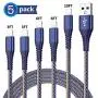 iPhone Charger, MFi Certified Lightning Cable 5 Pack (3/3/6/6/10FT) Charging USB Syncing Denim Braided Data Cable Compatible with iPhone 11/Pro/Xs Max/X/XS/XR/XS Max/8/Plus/7/7 Plus/6/6S/6 Plus iPhone Charger, MFi Certified Lightning Cable 5 Pack (3/3/6/6/10FT) Charging USB Syncing Denim Braided Data Cable Compatible with iPhone 11/Pro/Xs Max/X/XS/XR/XS Max/8/Plus/7/7 Plus/6/6S/6 Plus