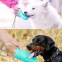Portable Dog Water Bottle with Collapsible Bowl, FineGood 2.76" Big Trough 12OZ Leak Proof Pet Travel Drinking Bottle for Small Cat Puppy for Outdoor Hiking Walking