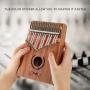 Mugig Kalimba 17 Keys with Tune Hammer, EVA Protective Box and Instruction, Portable Thumb Piano Mbira Sanza Mahogany Body Ore Metal Tines, Wood Finger Piano for Kids Adult Beginners