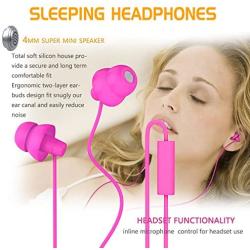 MAXROCK (TM) Super Mini Total Soft Silicon Earbuds Headphones with Mic Music Sleep Choice for Cellphones Ipad Tablet Mp3 Laptop and Most 3.5mm Audio Player (Pink)