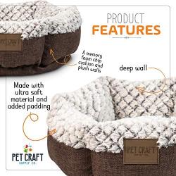 Pet Craft Supply Co. Soho Round Machine Washable Memory Foam Comfortable Ultra Soft All Season Self Warming Cat & Dog Bed