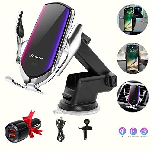 Wireless Car Charger Mount,Windshield Dash Air Vent Phone Holder Compatible iPhone 11/11 Pro/11 Pro Max/Xs MAX/XS/XR/X/8/8+,Samsung S10/S10+/S9/S9+/S8/S8+