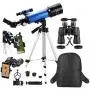 MaxUSee Travel Scope with Backpack - 70mm Refractor Telescope & 10X50 HD Binoculars Bak4 Prism FMC Lens for Moon Viewing Bird Watching Sightseeing MaxUSee Travel Scope with Backpack - 70mm Refractor Telescope & 10X50 HD Binoculars Bak4 Prism FMC Lens for Moon Viewing Bird Watching Sightseeing