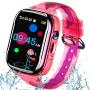 iGeeKid Kids Smart Watch Phone-IP67 Waterproof Smartwatch Boys Girls Toddler School Supplies Digital Wrist Watch 1.44 IPS Touch,Calls,Camera Gizmos Games,12/24 H Stopwatch Learning Toy (Pink)