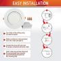 OSTWIN 6 Inch LED Gimbal Recessed Light with Junction Box 12W (60W Eqv) Dimmable Thin Adjustable LED Recessed Light 780lm, 5000K (Daylight), ETL and Energy Star Listed