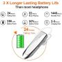Link Dream Bluetooth Earpiece for Cell Phone Hands Free Wireless Headset Noise Cancelling Mic 24Hrs Talking 1440Hrs Standby Compatible with iPhone Samsung Android for Driver Trucker (White)