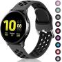 Lerobo Compatible for Samsung Galaxy Active 2 Watch Bands 44mm 40mm,Active Watch Bands, Galaxy Watch bands 42mm, 20mm Soft Silicone Sports Wristband Replacement Straps for Women Men Black,Large