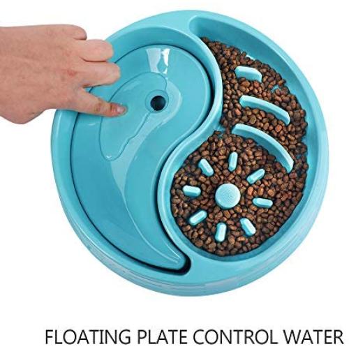 Slow Feeder Dog Bowl - Non Slip Puzzle Bowl Fun Feeder, Anti-Gulping Slow feeders pet Bowls - Interactive Bloat Stop Dog Bowls for Large Medium Dogs(Blue)