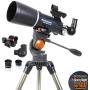 Celestron - AstroMaster 80AZS Refractor Telescope - Refractor Telescope for Beginners - Fully-Coated Glass Optics - Adjustable-Height Tripod - BONUS Astronomy Software Package