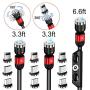 Magnetic Charging Cable, AMZLIFE 3 in 1 360°& 180°Rotation Magnetic Phone USB Cable Compatible with Mirco USB, Type C Smartphone and iProduct Device(2 Pack 3.3 ft, 1 Pack 6.6 ft)