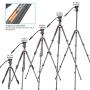Cayer CF2451 Video Tripod 67 inches Carbon Fiber Tripod Leg with Fluid Drag Head, 4-Section Compact DSLR Tripod Convertible to Monopod for DSLR Camera, Video Camcorder