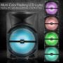 Pyle Wireless Portable PA Speaker System - 800W High Powered Bluetooth Compatible Indoor & Outdoor DJ Sound Stereo Loudspeaker w/USB SD MP3 AUX 3.5mm Input, Flashing Party Light & FM Radio-PPHP1244B