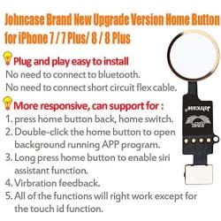 Johncase Home Button Main Key Flex Ribbon Cable Assembly Replacement Part Compatible for iPhone 7/7 Plus and 8/8 Plus All Carriers (Gold)