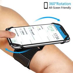 VUP Upgraded Phone Armband,360° Rotatable Running Armband for iPhone 11 Pro Max X XR XS 8 7 6 5 6s Plus,Galaxy S10 S9 S8 Plus, Note 9/8/5/4, Pixel 3/2 XL Elastic Arm Band for Running,Working.Hiking