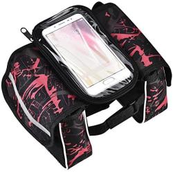 Vbestlife Bike Front Tube Bag Frame Bag Waterproof Touch Screen Mobile Phone Bag Cell Phone Holder Pouch Outdoor Cycling Bicycle Accessories