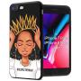 XIX iPhone 7 Plus iPhone 8 Plus Case African American Afro Girls Women Slim Fit Shockproof Bumper Cell Phone Accessories Thin Soft Black TPU Protective Apple iPhone 7 Plus Cases (09)
