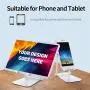Cell Phone Stand, Adjustable Phone Holder,Aluminum Alloy Fully Foldable Dock Cradle for Desktop,Compatible with All Android Smartphone,Mobile Phone 11 Pro XS Max Xr,Switch Tablets 7-10&quot (Silver)