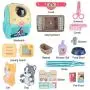 LBLA Pet Care Play Set for Kids Dog Cat Backpack Pretend Toys for Toddlers Educational Gifts for Girls Boys 17 Pieces
