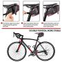 ICOCOPRO Bike Saddle Bag Waterproof, Portable Bicycle Under Seat Bag, Compact Bicycle Storage Bag with Reflective Stripes for Road Mountain Folding Bike(M/L)
