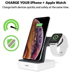 Belkin iPhone Charging Dock + Apple Watch Charging Stand (Powerhouse iPhone Charging Station) iPhone Dock, Apple Charging Station (Black), Compatible with iPhone 11, 11 Pro, 11 Pro Max and more