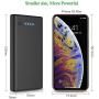 Portable Charger Power Bank【24800mAh】 HETP High Capacity External Battery Pack with 4 LED Lights Ultra-Compact High-Speed Recharging Battery Charger for Smart Phone Android Tablet and More -Black