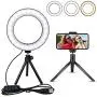 LED Ring Light 6" with Tripod Stand for YouTube Video and Makeup, Mini LED Camera Light with Cell Phone Holder Desktop LED Lamp with 3 Light Modes & 11 Brightness Level (6 inch) LED Ring Light 6" with Tripod Stand for YouTube Video and Makeup, Mini LED Camera Light with Cell Phone Holder Desktop LED Lamp with 3 Light Modes & 11 Brightness Level (6 inch)