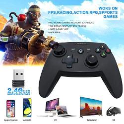 Mobile Matte Game Controller, Tonitrus Wireless Bluetooth Gamepad Joystick Game Controller for TPS Compatible VR iOS Android Mobile Phone PC Android TV Box and Pad (Black)