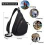 KAKA Sling Bag, Crossbody Backpack Canvas Waterproof Daypack Casual Shoulder Bag Traveling Hiking Camping for Men and Women (Larger one)