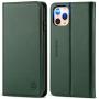 SHIELDON iPhone 11 Pro Max Case, Genuine Leather Wallet Auto Sleep Wake Case Folio Stand RFID Blocking Credit Card Slot Magnetic Protective Cover Compatible with iPhone 11 Pro Max - Midnight Green
