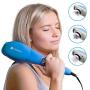 TheraFlow Handheld Deep Tissue Percussion Massager. Muscles, Back, Body, Neck, Foot, Shoulder, Scalp, Head. Trigger Point Pain Relief, Relaxation. Attachments for Acupoint, Shiatsu, Kneading. Gift
