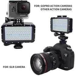 Suptig Video Lighting Dive Light Underwater Lights 72 Led Lights Compatible for Gopro Canon Nikon Pentax Panasonic Sony Samsung SLR Cameras 5 Kinds of Illuminating Colors Waterproof 147ft(45m)