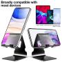 Cell Phone Stand Holder 2020 Aluminum Desktop Cellphone Cradle Dock with Cable Collective, Anti-Slip Base and Convenient Charging Port for iPhone 11 Pro Max, Bedside Table, Office, Desk Accessories
