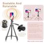 LED Ring Light 10" with Tripod Stand & Phone Holder for Live Streaming & YouTube Video, Dimmable Desk Makeup Ring Light for Photography, Shooting with 3 Light Modes & 10 Brightness Level