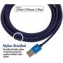 vCharged Blue 12 FT Longest Lightning Cable | MFi Certified | Nylon Braided Compatible with Latest iPhone, iPad & AirPods