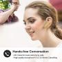 New bee Bluetooth Earpiece V5.0 Wireless Handsfree Headset 24 Hrs Driving Headset 60 Days Standby Time with Noise Cancelling Mic Headsetcase for iPhone Android Samsung Laptop Truck Driver White (Gold)