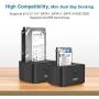 Unitek USB 3.0 to SATA I/II/III Mini Dual Bay External Hard Drive Docking Station for 2.5/3.5-inch HDD SSD, Offline Clone Duplicator Function Support UASP and 16TB with 12V/3A Power Adapter