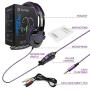 PS4 Gaming Headset with Mic Volume Control, SADES SA930 Stereo Headphone Compatible Mac PC Laptop Tablet Smartphone by AFUNTA-Black/Purple