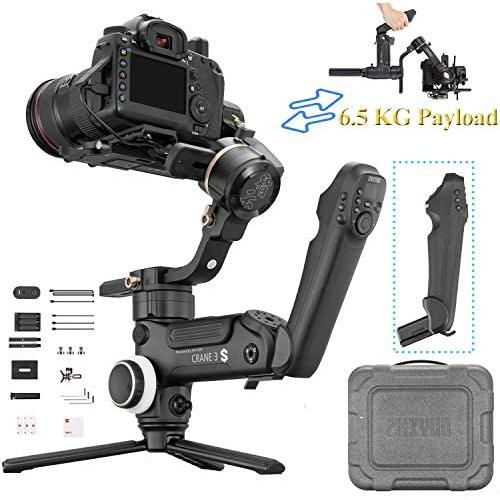 Zhiyun Crane 3S 3-Axis Gimbal Stabilizer DSLR Video Gimbal for Sony A7M3 A7R3 A6500 A7R2 Canon 1DX II 6D 5D IV Panasonic GH4 GH5 GH5S Nikon D850 Blackmagic,6.5kg Payload(with Smart handhle)