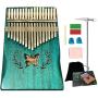 Vilihy Kalimba Mbira Thumb Piano Sanza 17 keys Solid Wood Finger Piano with Carry Bag Music Book Musical Scale Stickers Tuning Hammer Finger sleeve Musical Gift Easy to learn