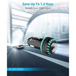 CAM2 Car Charger USB 45W 2-Port Compact Type C Car Charger with 27W PowerDelivery PD 2 and 18W Quick Charge 3.0 with LED for iPad Pro, iPhone XS/Max/XR/X/8/7, Pixel 3/2/XL, Galaxy S6/Edge and More