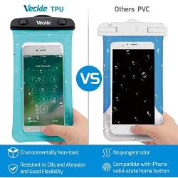 Veckle Waterproof Phone Pouch, 2 Pack Clear TPU Universal Water Proof Cell Phone Pouch Floating Dry Bag Waterproof Case for Smartphones OnePlus 7 iPhone X 8 7 6 Plus Galaxy S8 S7 S6 Beach Black White