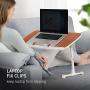 Laptop Table for Bed, TaoTronics Foldable Lap Desks, Bed Desk Height Adjustable, Portable Bed Tray Table for Couch and Sofa, Laptop Stand for Lap and Writing - Brown