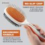 WAHL Premium Pet Double Sided Pin Bristle Brush with Patented Stacked Pin Design to Remove Loose Hair Plus Stimulate The Skin While Creating a Soft Coat Shine, Orange/White (858501)
