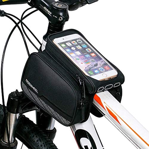 traderplus Bike Front Frame Bag Cycling Top Tube Phone Bag Bicycle Pouch Waterproof Touch Screen