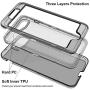 iPhone 8 Plus Case, iPhone 7 Plus Case, Anuck Crystal Clear 3 in 1 Heavy Duty Defender Shockproof Full-Body Protective Case Hard PC Shell & Soft TPU Bumper Cover for iPhone 7 Plus/8 Plus, Clear Black