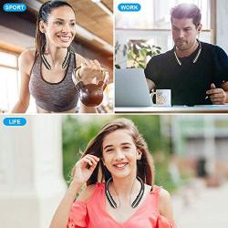 Retractable Bluetooth Headphones, Wireless Earbuds Stereo Headsets Neckband Earphone Noise Canceling with Mic by Mikicat (2020 Upgraded, 20 Hours Playtime, Black Gold)