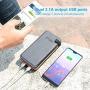 Solar Charger 24000mAh, FEELLE Solar Power Bank with 2 USB Ports Waterproof Portable External Battery Compatible with Smartphones, Tablets and More