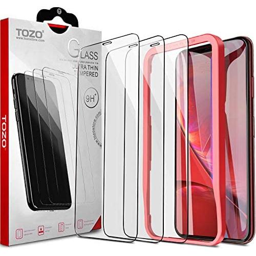 TOZO for iPhone XR / 11 Screen Protector [3-Pack] Premium Tempered Glass [0.26mm] 9H Hardness 2.5D Film Super Easy Apply for iPhone 11 / XR 6.1 Inch